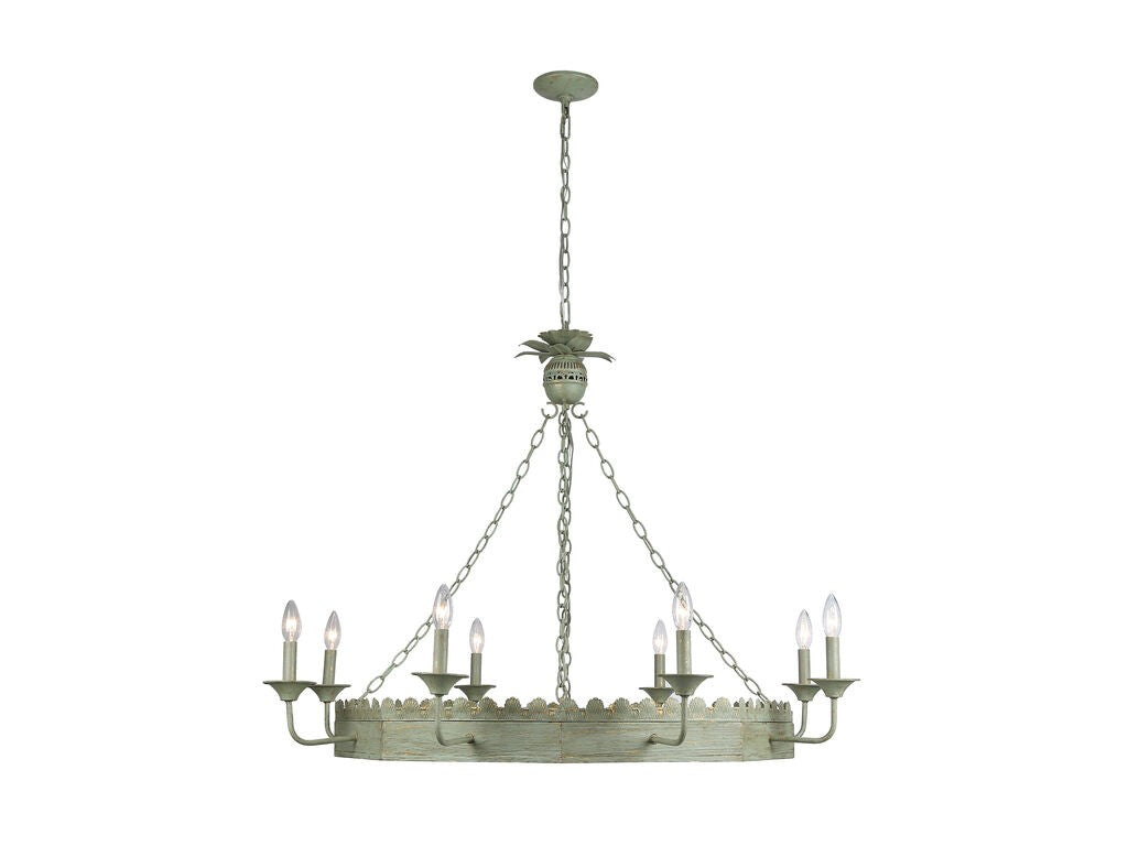 Golden - 0838-8 VS - Eight Light Chandelier - Finley - Vintage Sage