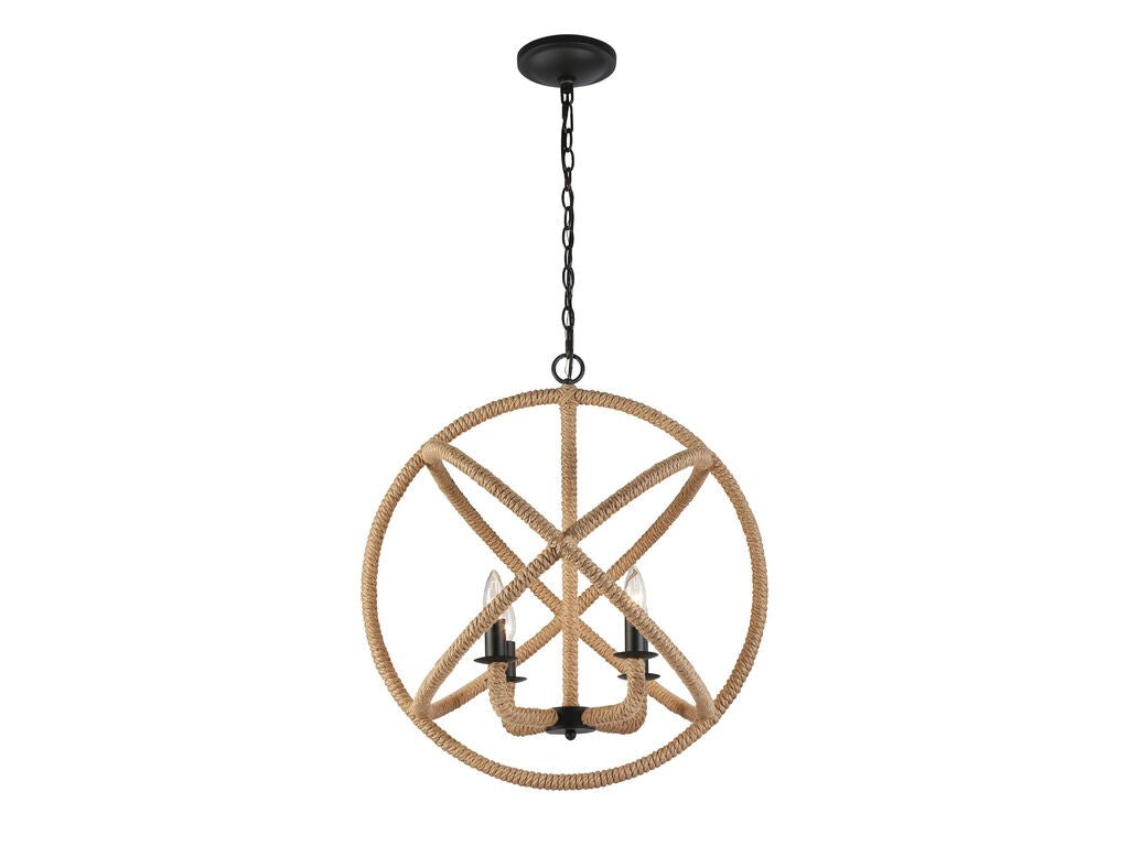 Golden - 0868-4 NB - Four Light Chandelier - Marina - Natural Black