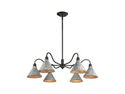 Golden - 0877-6 ABI-GV - Six Light Chandelier - Jasper - Antique Black Iron