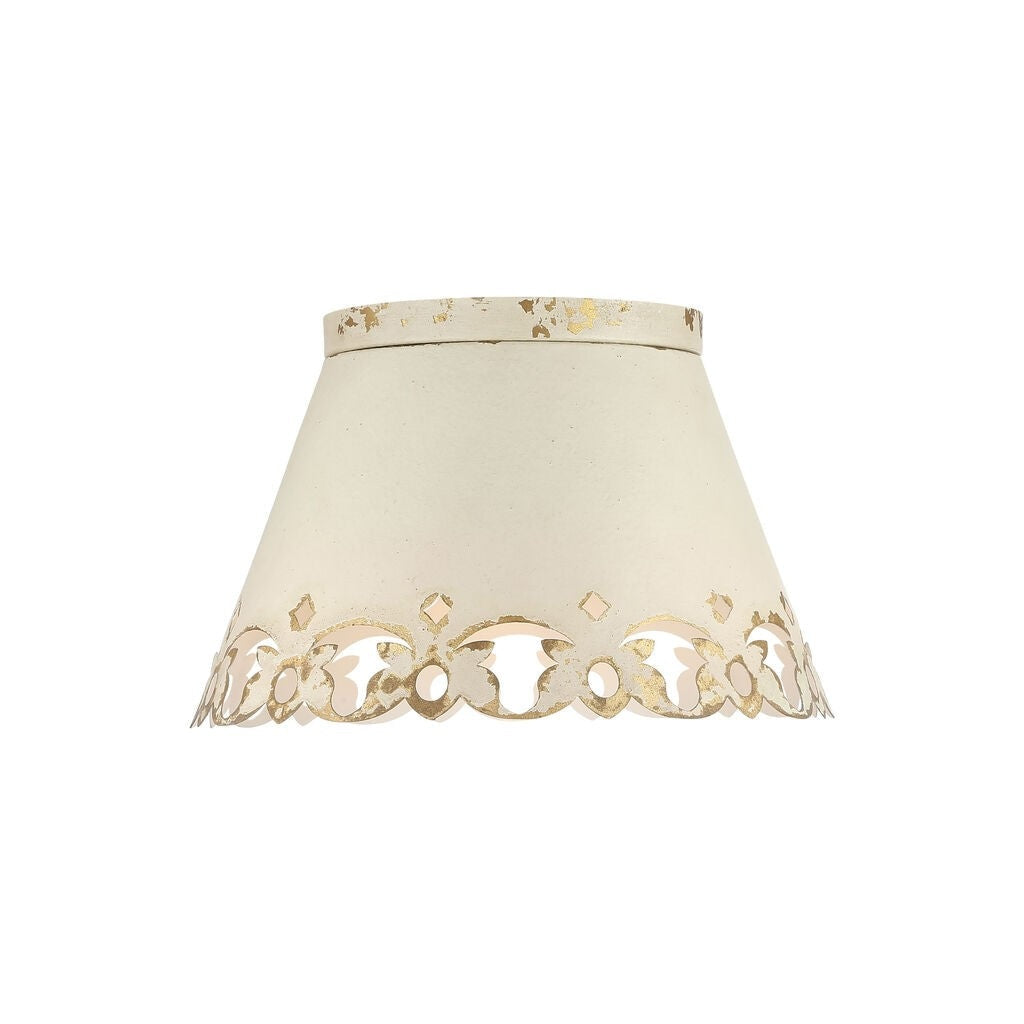 Golden - 0883-3FM AI - Three Light Flush Mount - Eloise - Antique Ivory