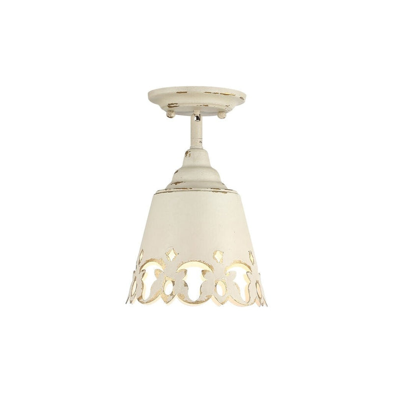 Golden - 0883-SF AI - One Light Semi-Flush Mount - Eloise - Antique Ivory