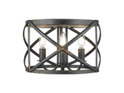 Golden - 0890-FM ABI - Three Light Flush Mount - Alcott - Antique Black Iron