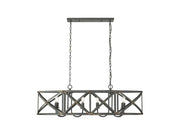 Golden - 0890-LP ABI - Eight Light Linear Pendant - Alcott - Antique Black Iron