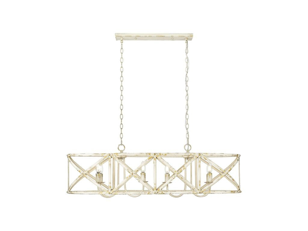 Golden - 0890-LP AI - Eight Light Linear Pendant - Alcott - Antique Ivory