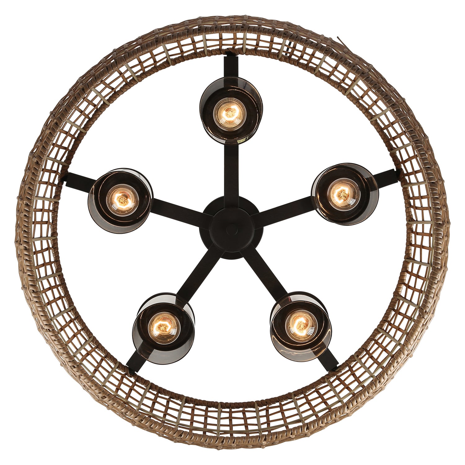 Golden - 1067-O5P NB-MAW - Five Light Outdoor Pendant - Piper - Natural Black