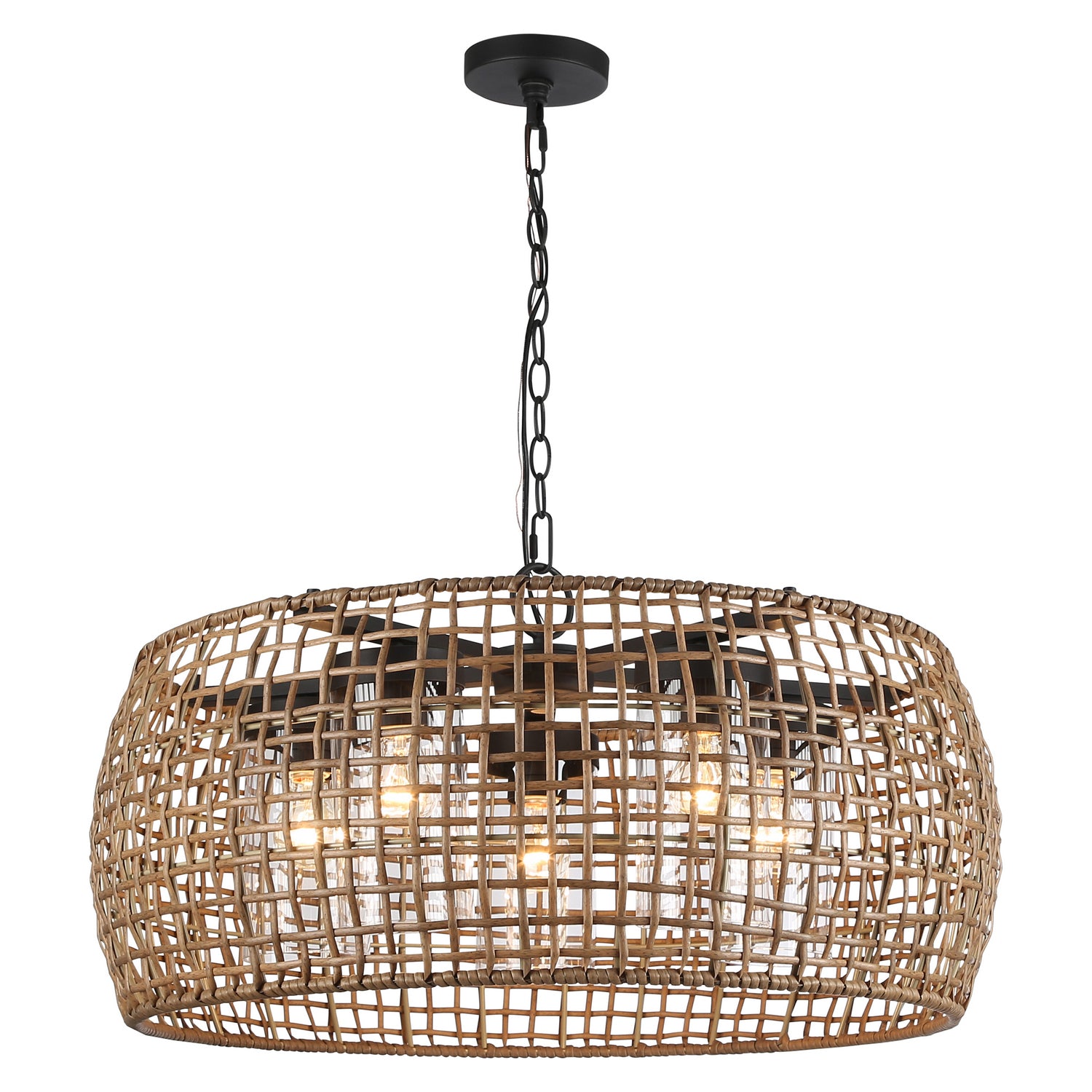 Golden - 1067-O5P NB-MAW - Five Light Outdoor Pendant - Piper - Natural Black