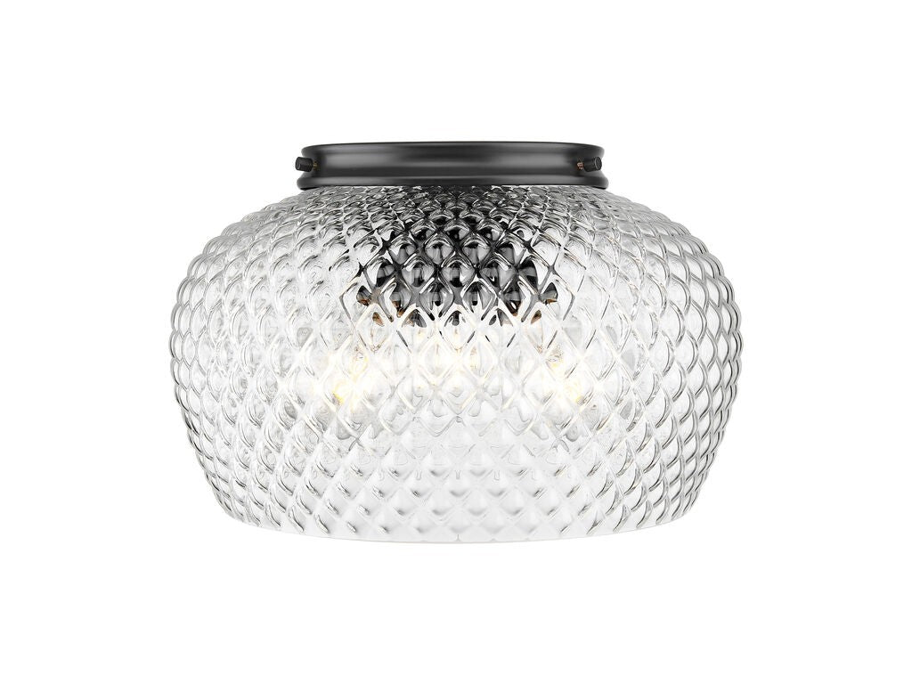 Golden - 1088-3FM BLK-CLR - Three Light Flush Mount - Adeline - Matte Black