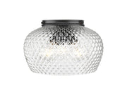 Golden - 1088-3FM BLK-CLR - Three Light Flush Mount - Adeline - Matte Black