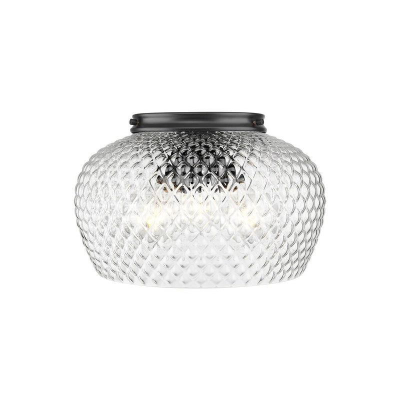 Golden - 1088-3FM BLK-CLR - Three Light Flush Mount - Adeline - Matte Black