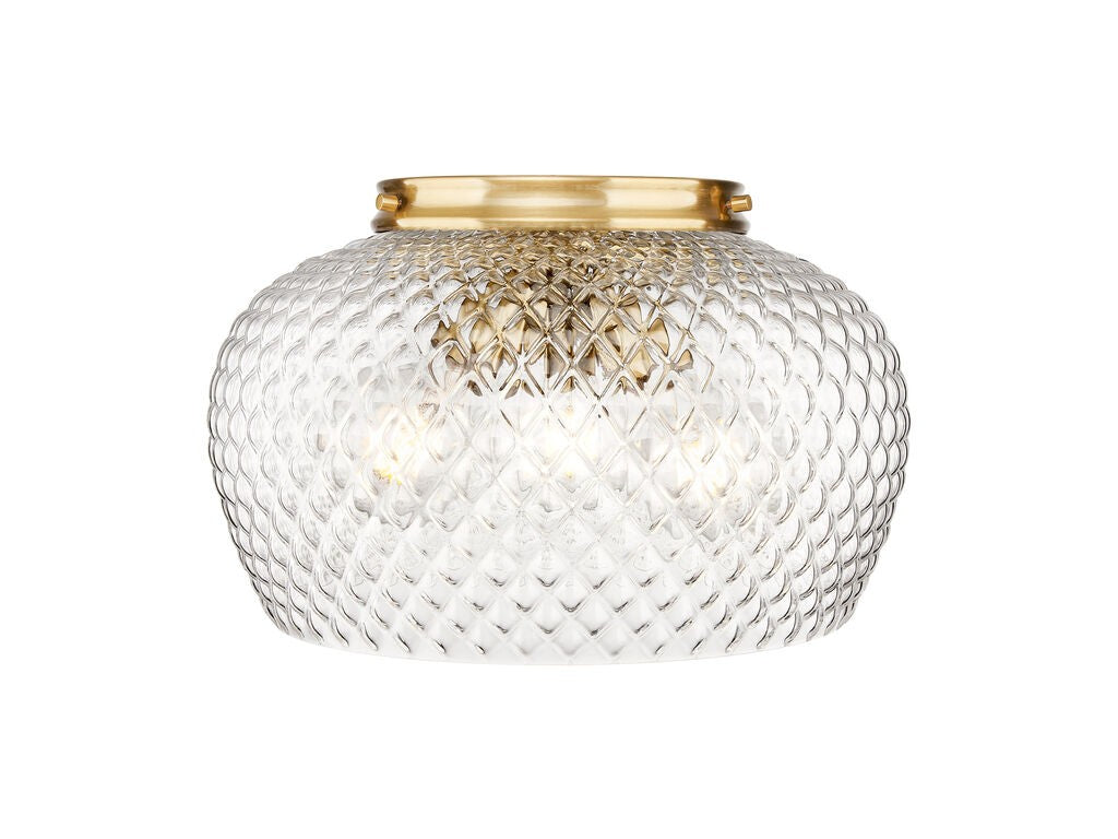 Golden - 1088-3FM MBG-CLR - Three Light Flush Mount - Adeline - Modern Brushed Gold