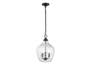 Golden - 1088-3P BLK-CLR - Three Light Pendant - Adeline - Matte Black