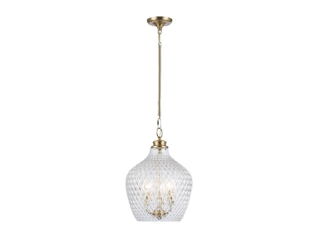 Golden - 1088-3P MBG-CLR - Three Light Pendant - Adeline - Modern Brushed Gold