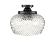 Golden - 1088-3SF BLK-CLR - Three Light Semi-Flush Mount - Adeline - Matte Blake