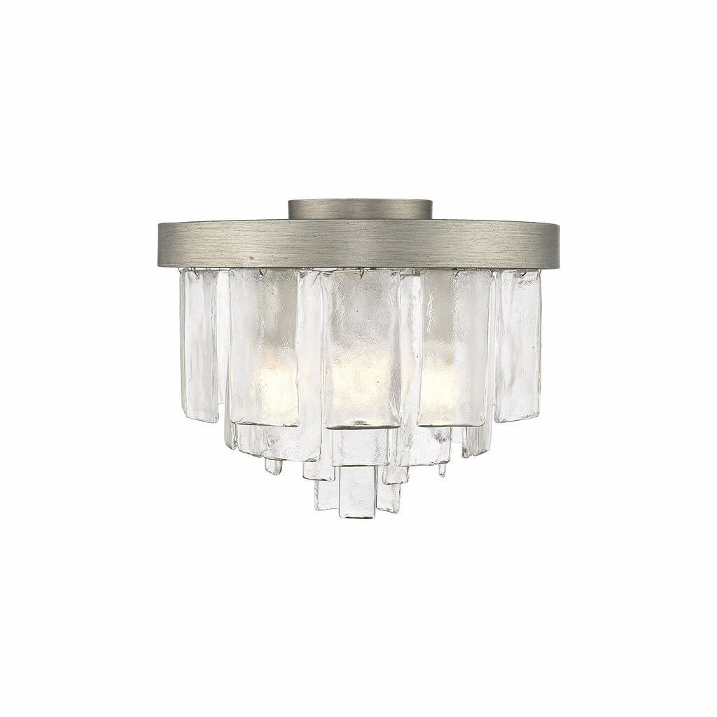 Golden - 1768-FM PS-HWG - Three Light Flush Mount - Ciara - Peruvian Silver