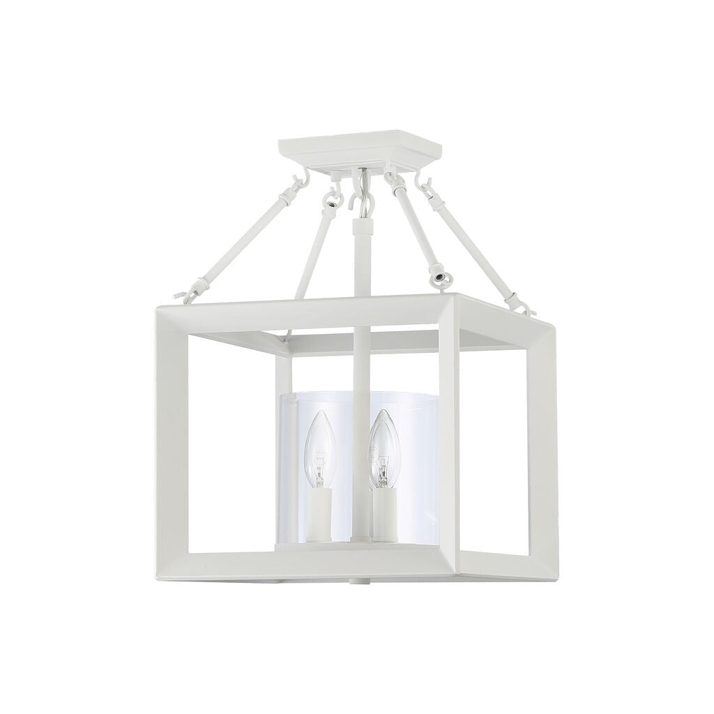 Golden - 2073-SF NWT-CLR - Three Light Semi-Flush Mount - Smyth - Natural White