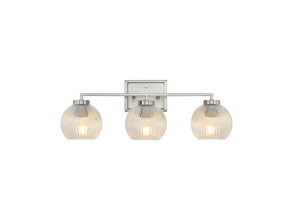 Golden - 3094-BA3 PW-RIB - Three Light Bath Vanity - Elliott - Pewter