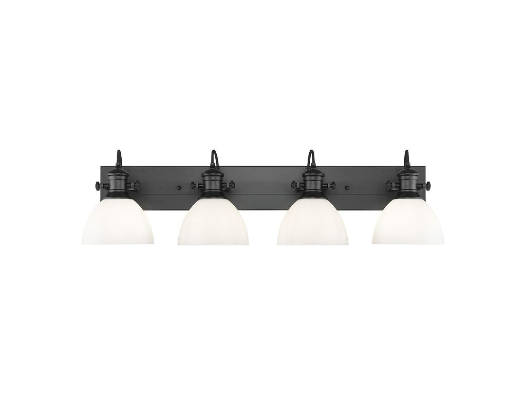 Golden - 3118-BA4 BLK-OP - Four Light Vanity - Hines - Matte Black