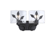 Golden - 3160-BA2 NB-HWG - Two Light Vanity - Calla - Natural Black