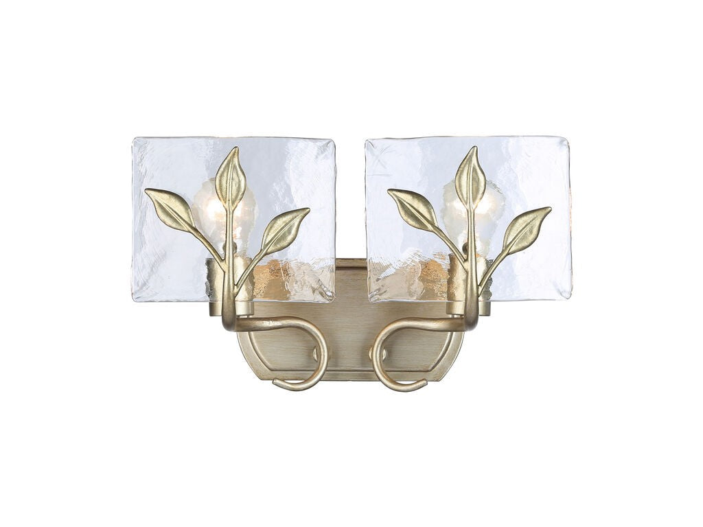 Golden - 3160-BA2 WG-HWG - Two Light Vanity - Calla - White Gold