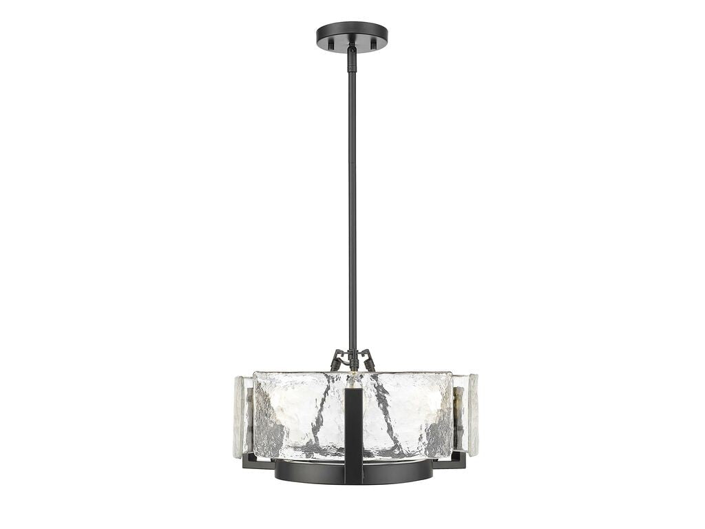Golden - 3164-3 BLK-HWG - Three Light Chandelier - Aenon - Matte Black