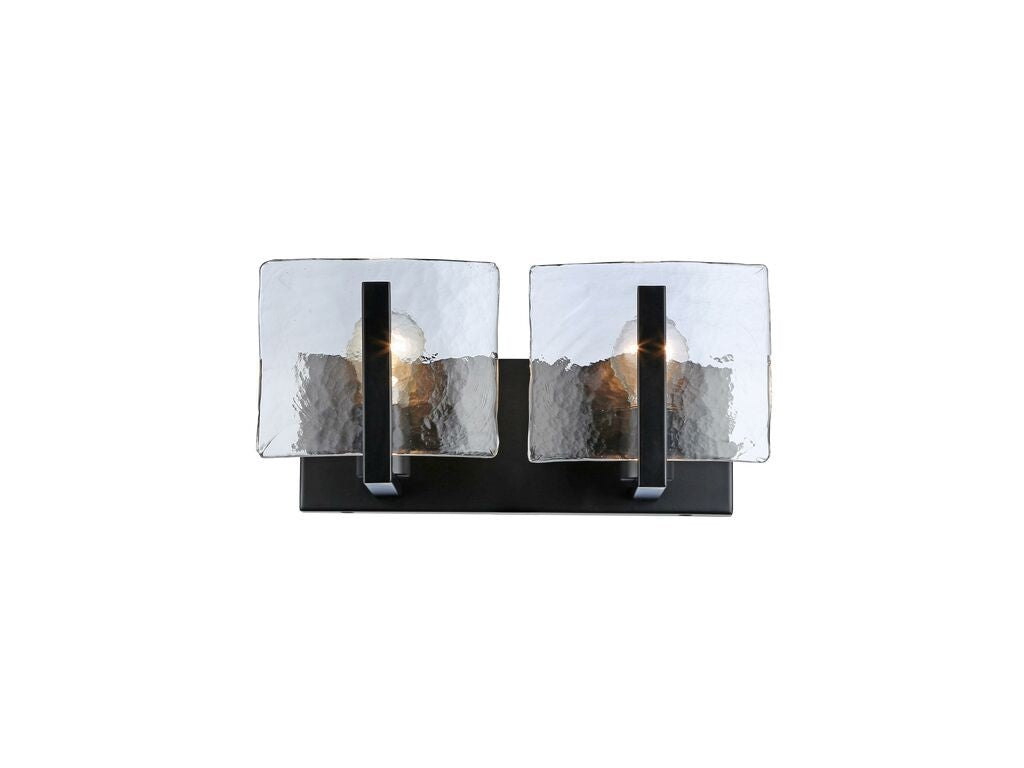 Golden - 3164-BA2 BLK-HWG - Two Light Vanity - Aenon - Matte Black