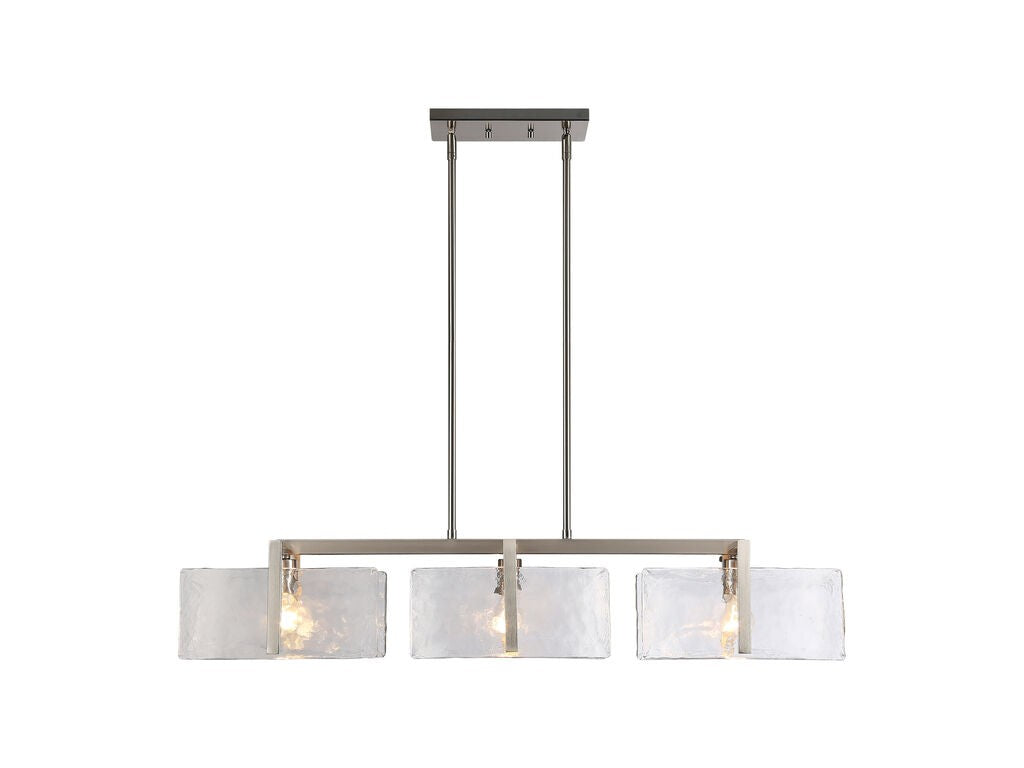 Golden - 3164-LP PW-HWG - Three Light Linear Pendant - Aenon - Pewter