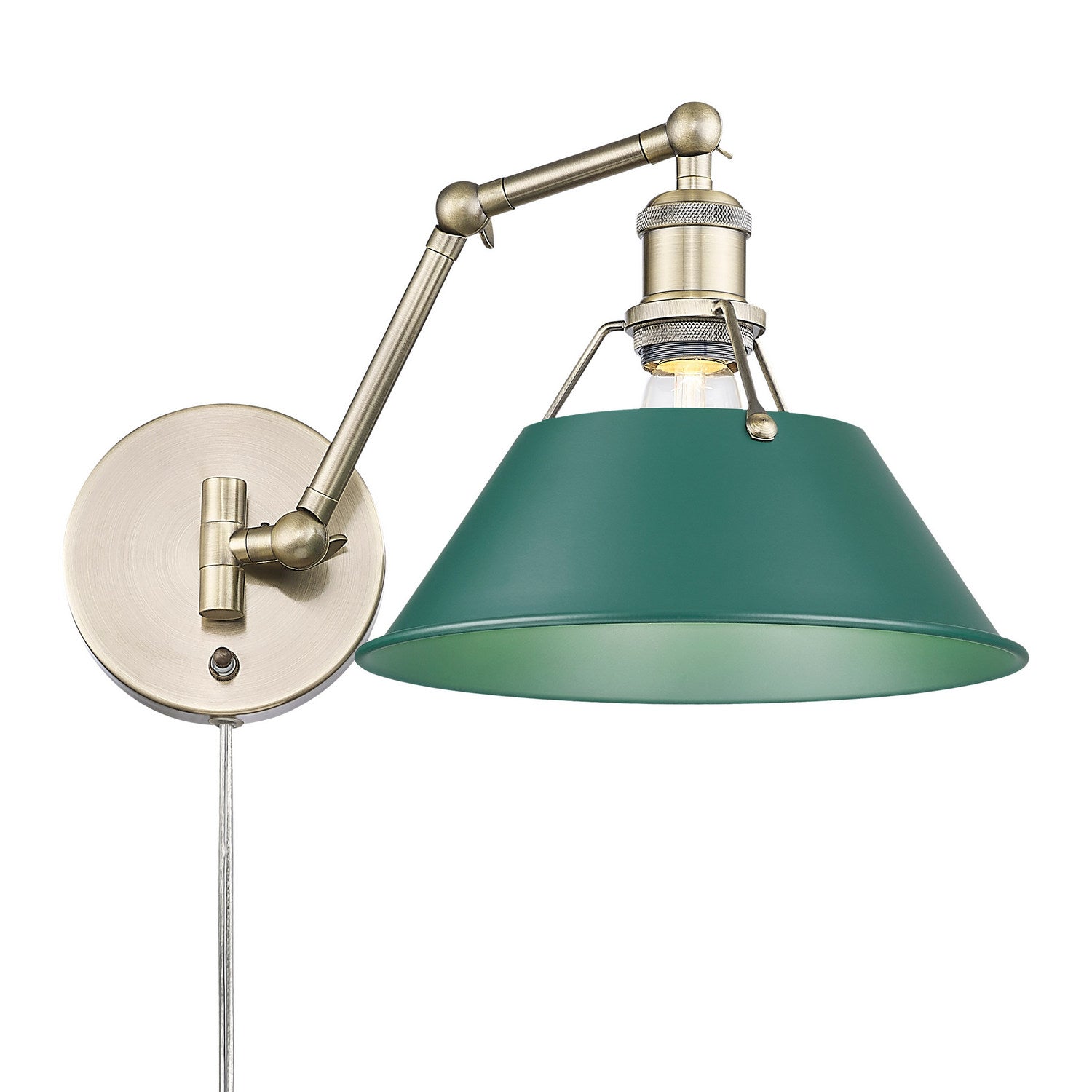 Golden - 3306-A1W AB-GN - One Light Swing Arm Wall Sconce - Orwell - Aged Brass