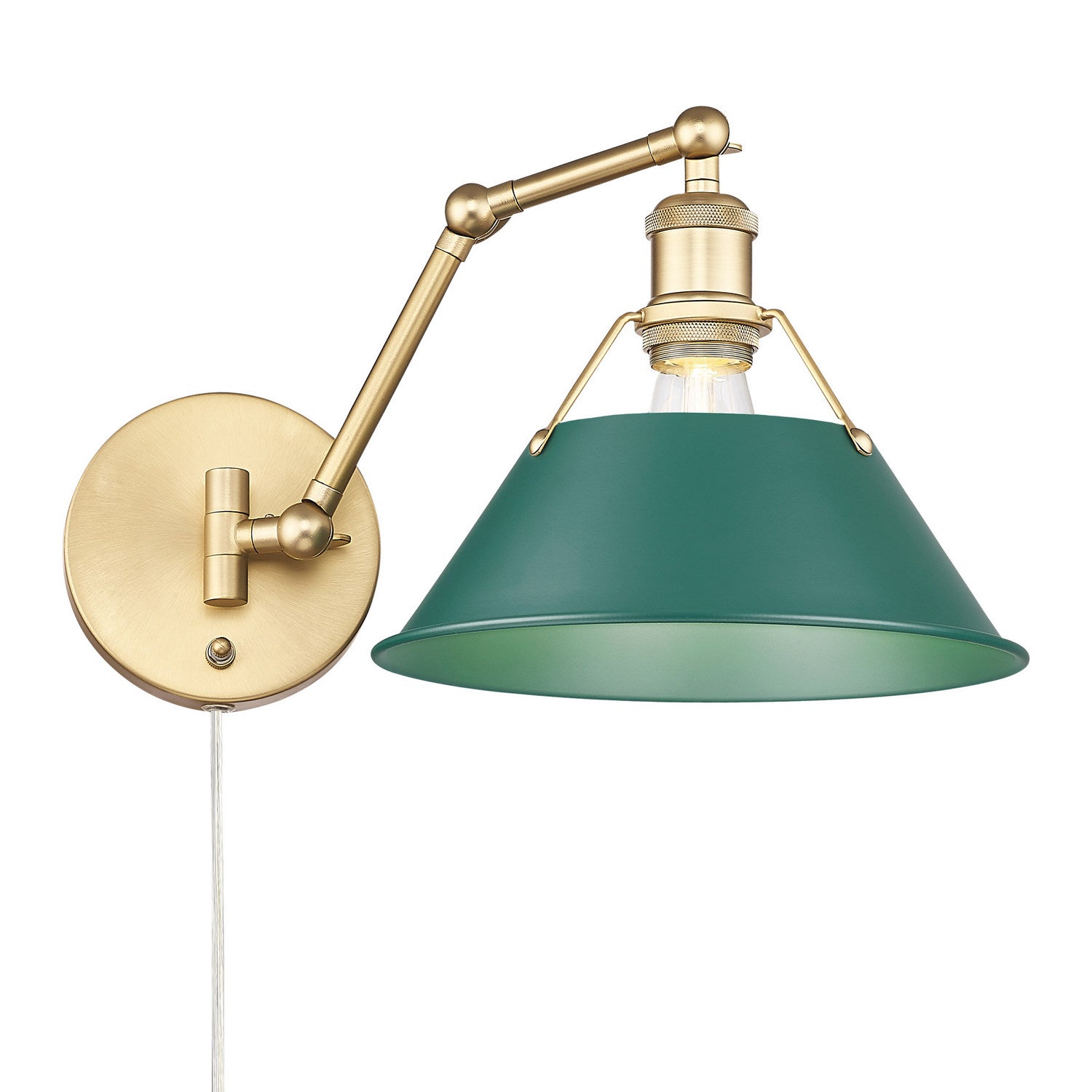Golden - 3306-A1W BCB-GN - One Light Swing Arm Wall Sconce - Orwell - Brushed Champagne Brass