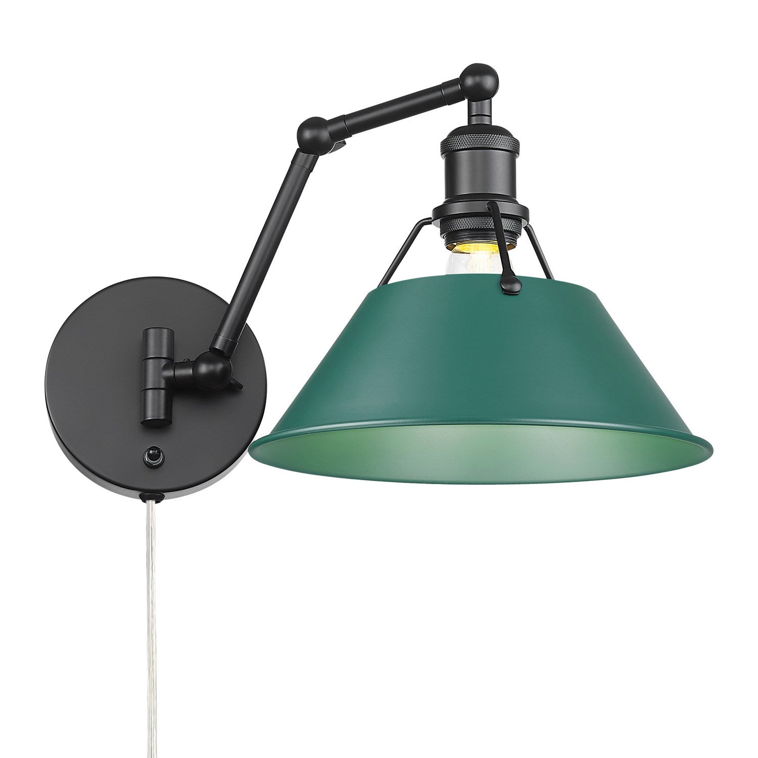 Golden - 3306-A1W BLK-GN - One Light Swing Arm Wall Sconce - Orwell - Matte Black