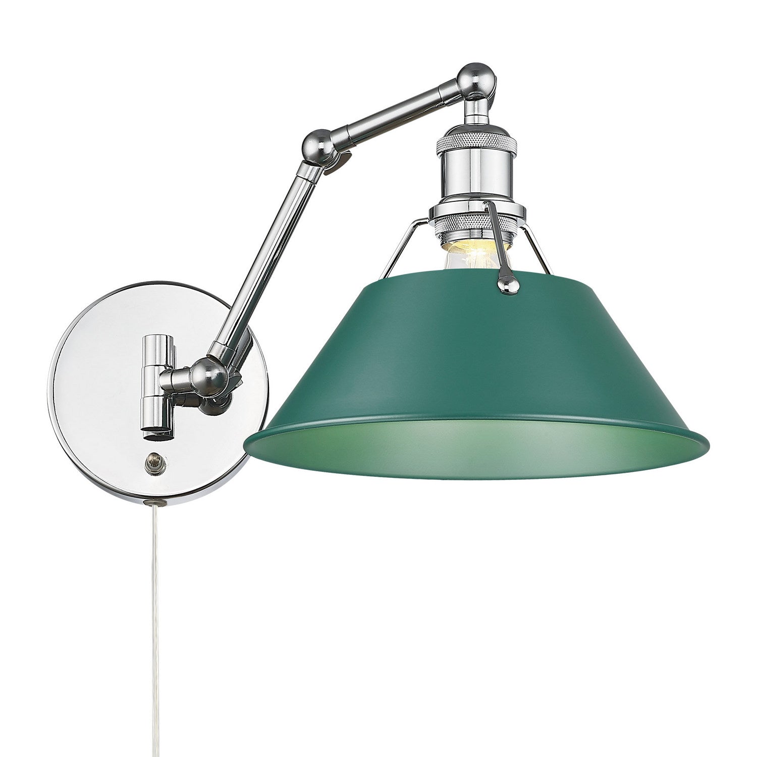 Golden - 3306-A1W CH-GN - One Light Swing Arm Wall Sconce - Orwell - Chrome