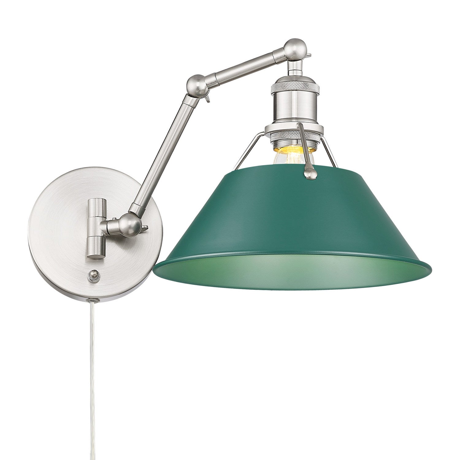 Golden - 3306-A1W PW-GN - One Light Swing Arm Wall Sconce - Orwell - Pewter