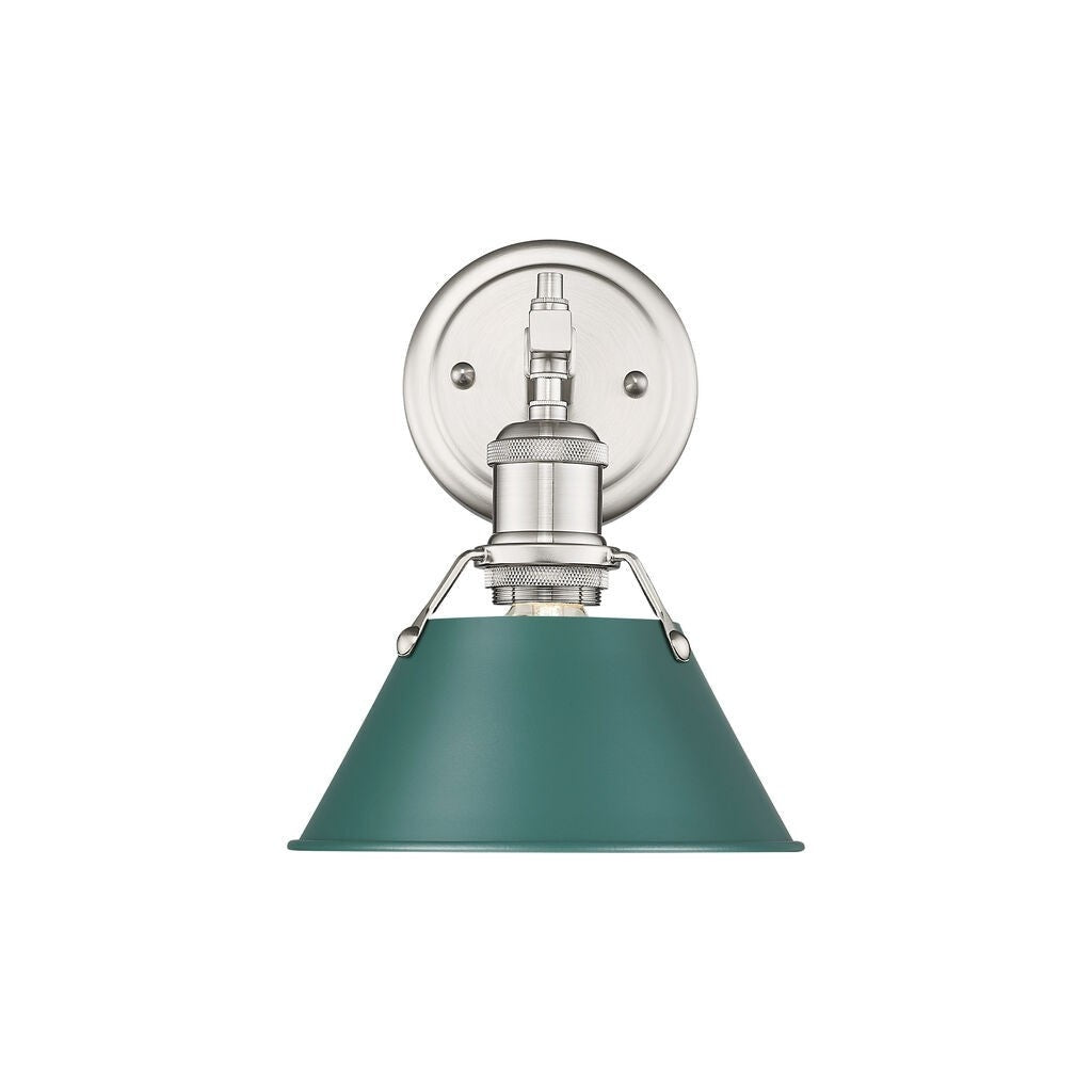 Golden - 3306-BA1 PW-GN - One Light Bath Vanity - Orwell - Pewter