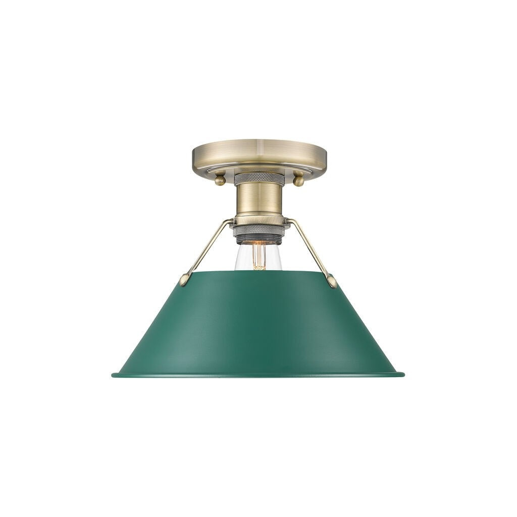 Golden - 3306-FM AB-GN - One Light Flush Mount - Orwell - Aged Brass