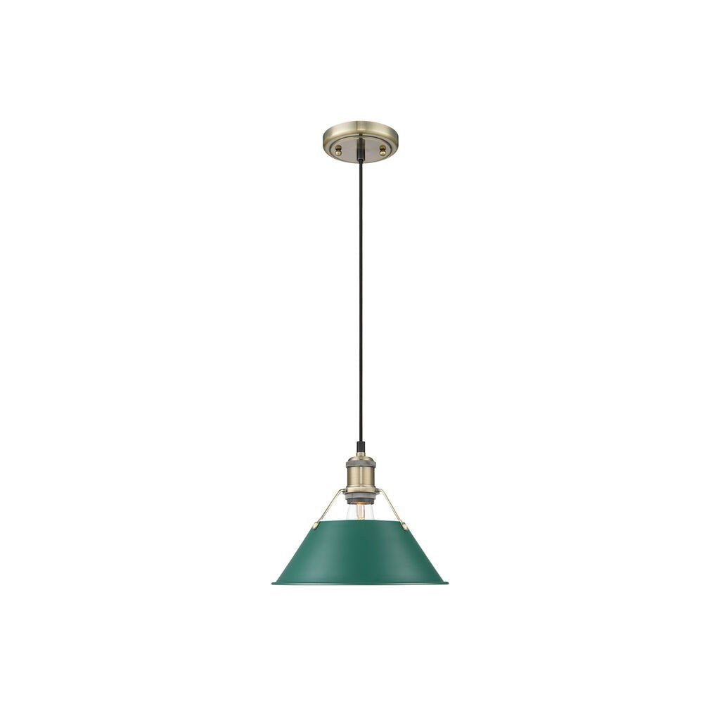 Golden - 3306-M AB-GN - One Light Pendant - Orwell - Aged Brass
