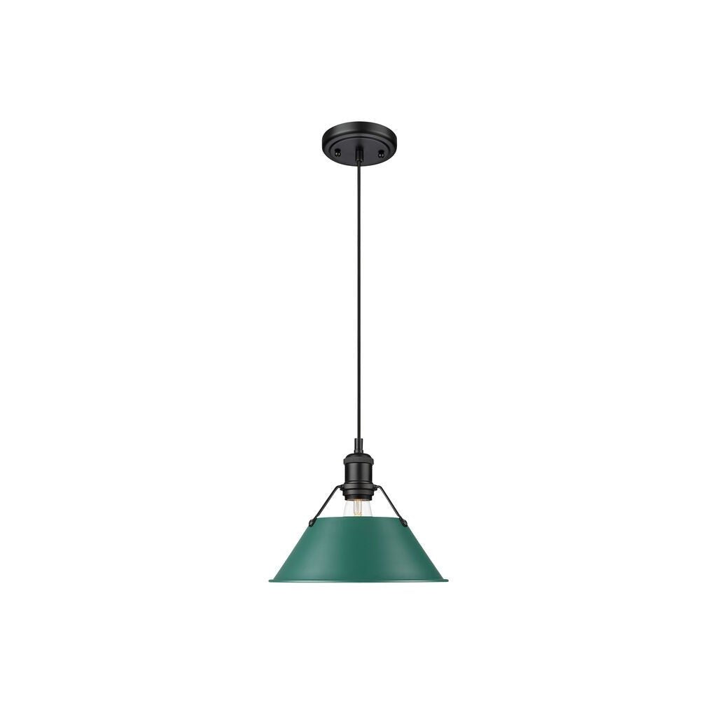 Golden - 3306-M BLK-GN - One Light Pendant - Orwell - Matte Black