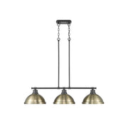 Golden - 3602-3LP BLK-AB - Three Light Linear Pendant - Duncan - Matte Black