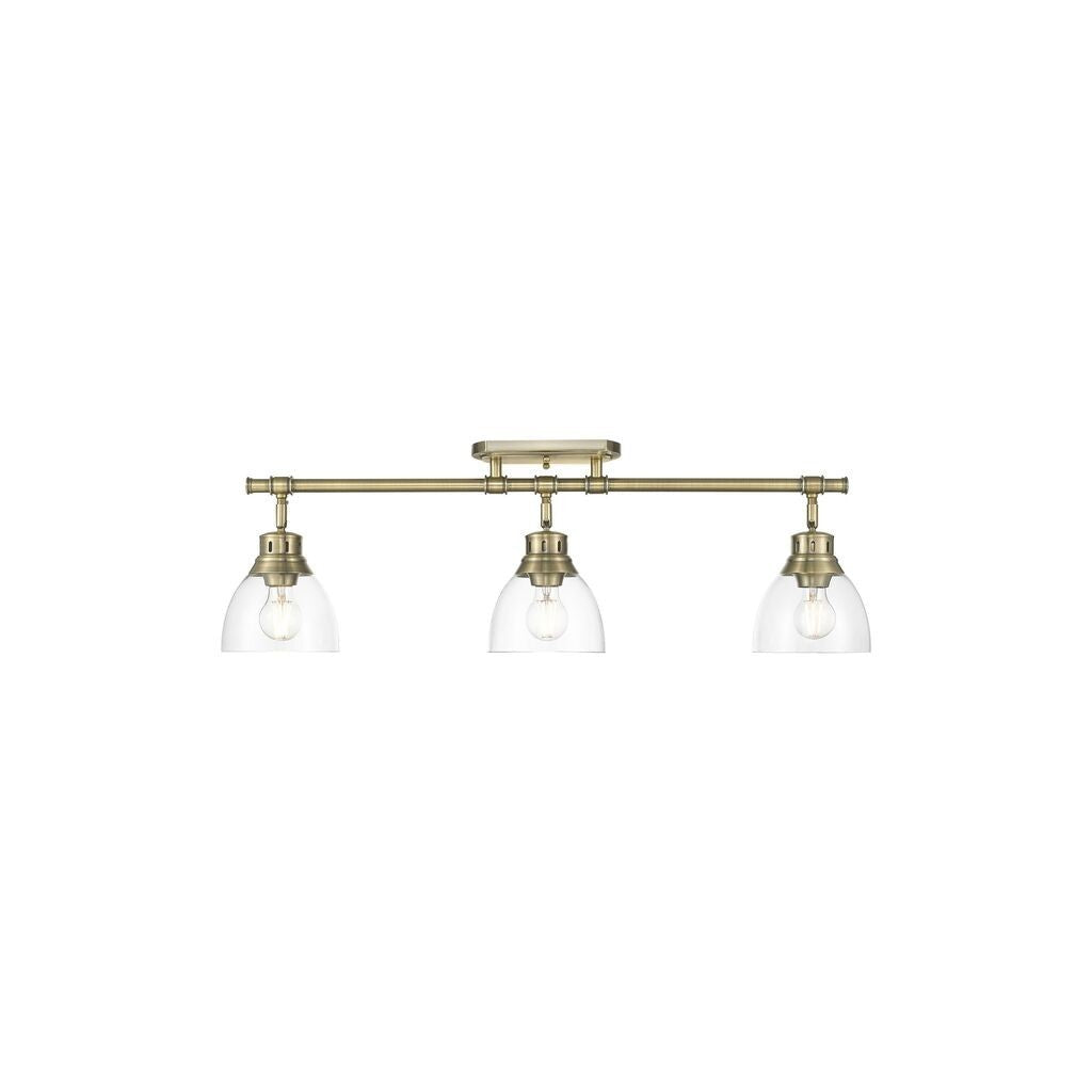Golden - 3602-3SF AB-CLR - Three Light Semi-Flush Mount - Duncan - Aged Brass
