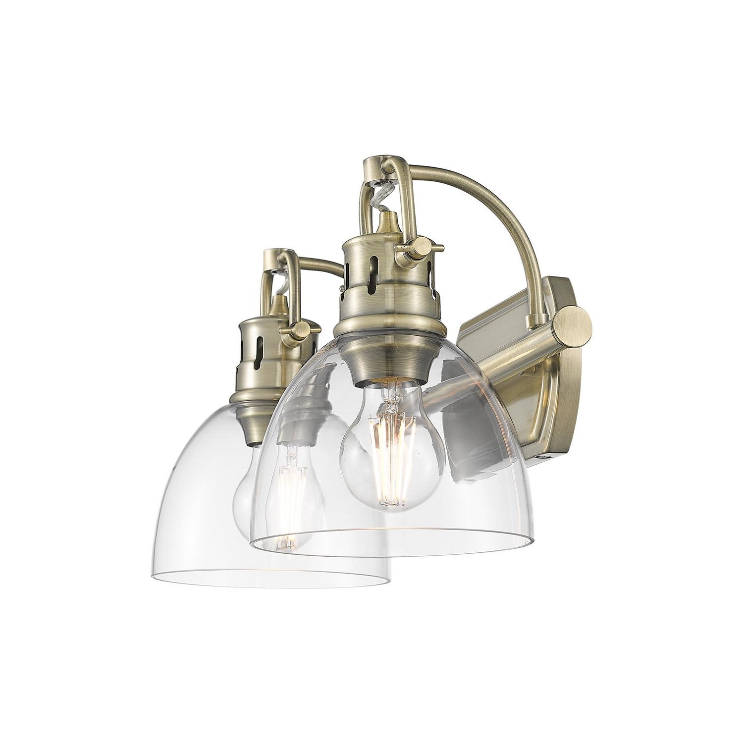 Golden - 3602-BA2 AB-CLR - Two Light Vanity - Duncan - Aged Brass