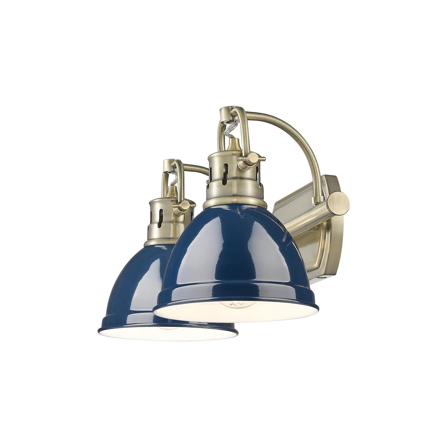 Golden - 3602-BA2 AB-NVY - Two Light Vanity - Duncan - Aged Brass