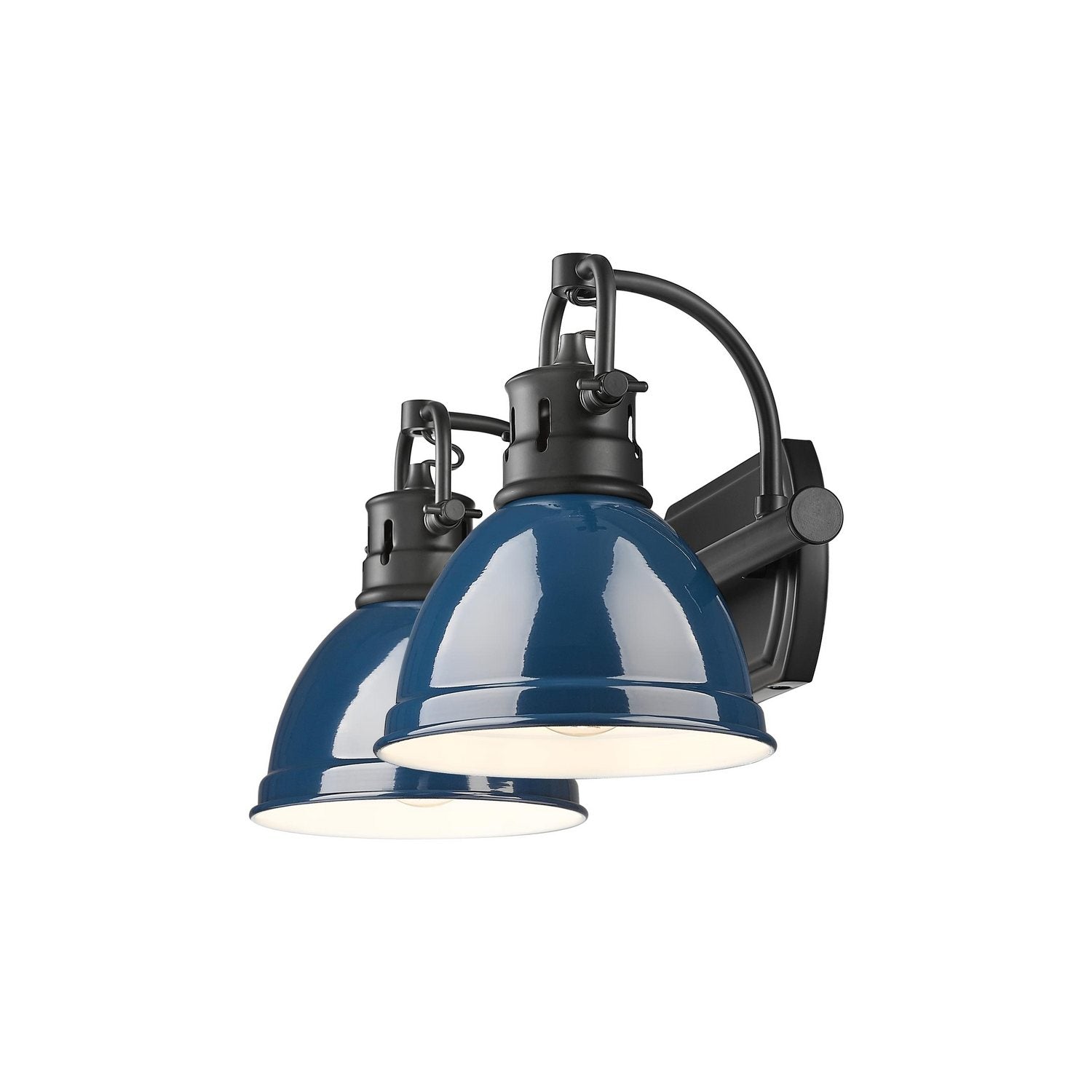 Golden - 3602-BA2 BLK-NVY - Two Light Vanity - Duncan - Matte Black