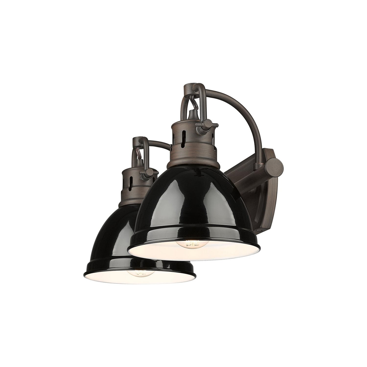 Golden - 3602-BA2 RBZ-BK - Two Light Vanity - Duncan - Rubbed Bronze