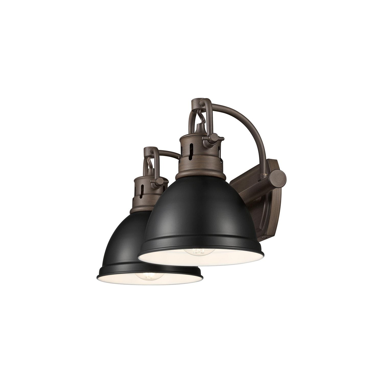 Golden - 3602-BA2 RBZ-BLK - Two Light Vanity - Duncan - Rubbed Bronze