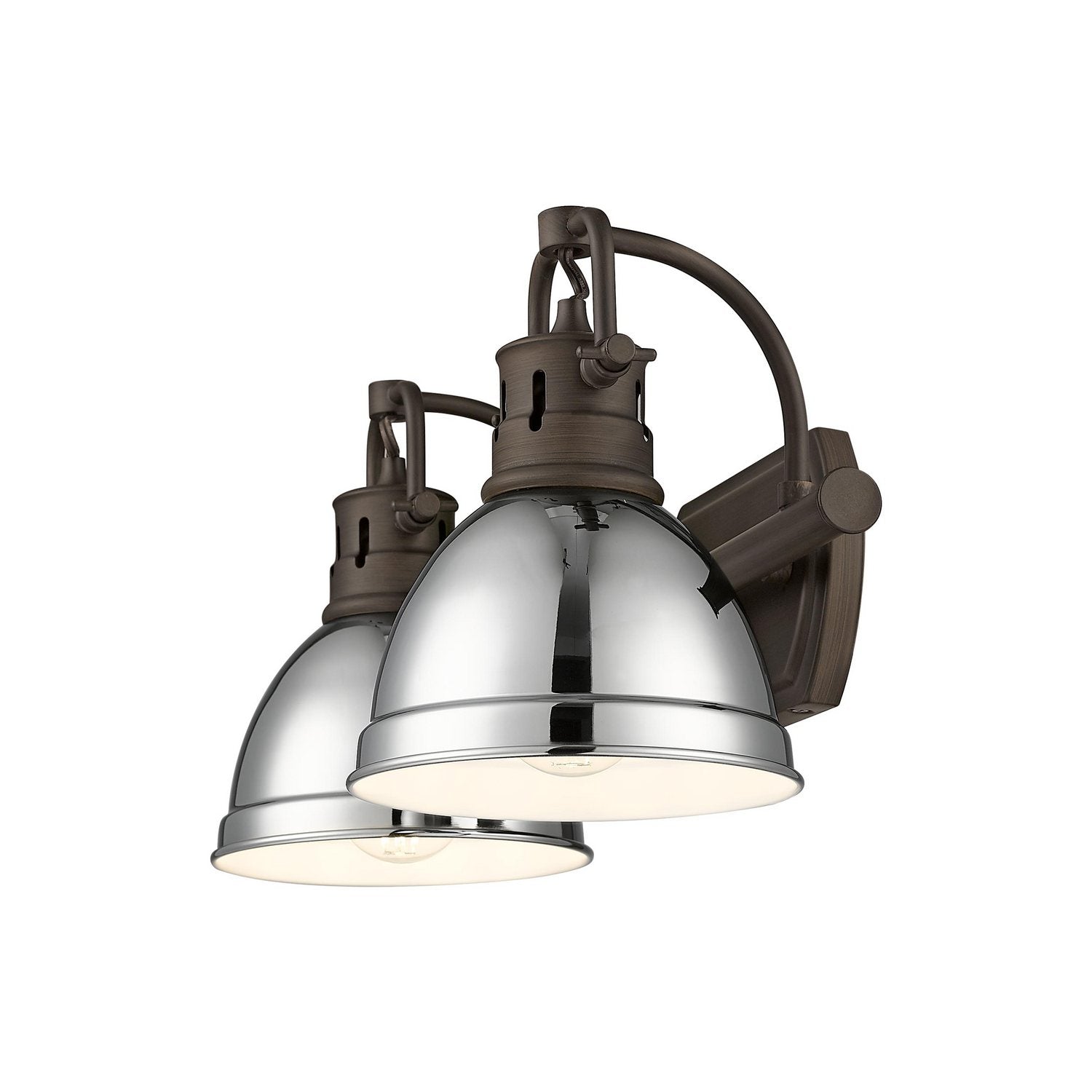 Golden - 3602-BA2 RBZ-CH - Two Light Vanity - Duncan - Rubbed Bronze
