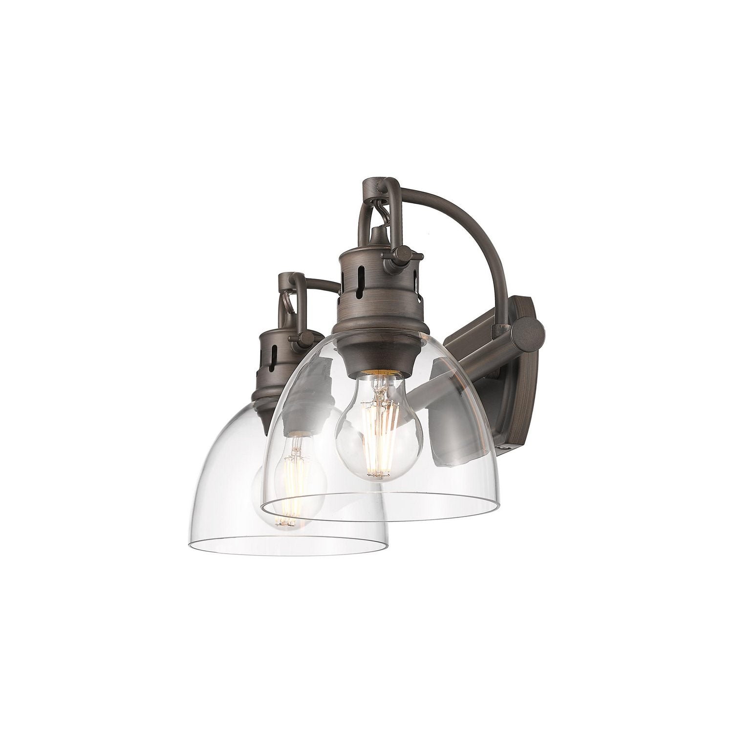 Golden - 3602-BA2 RBZ-CLR - Two Light Vanity - Duncan - Rubbed Bronze