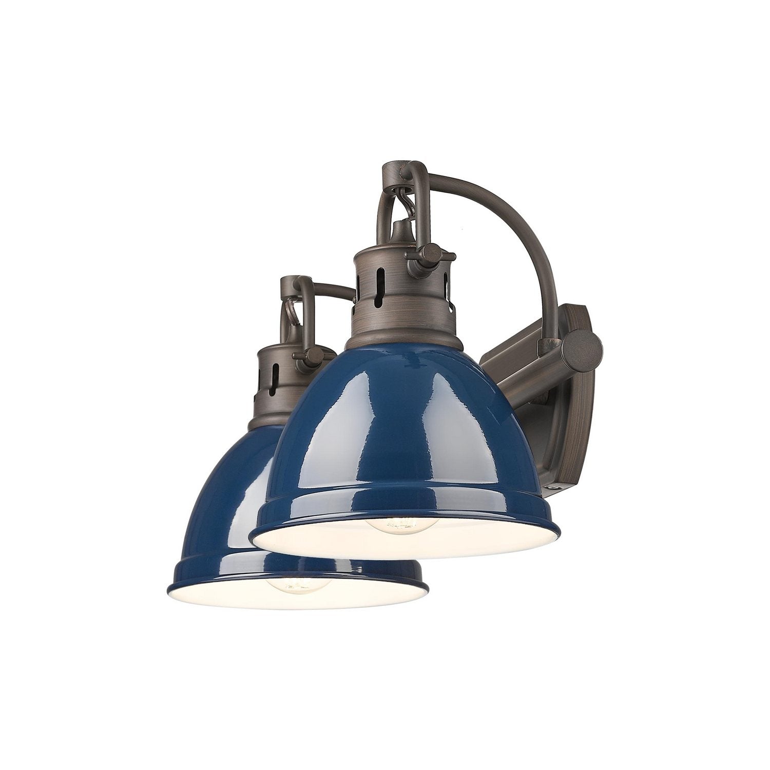 Golden - 3602-BA2 RBZ-NVY - Two Light Vanity - Duncan - Rubbed Bronze