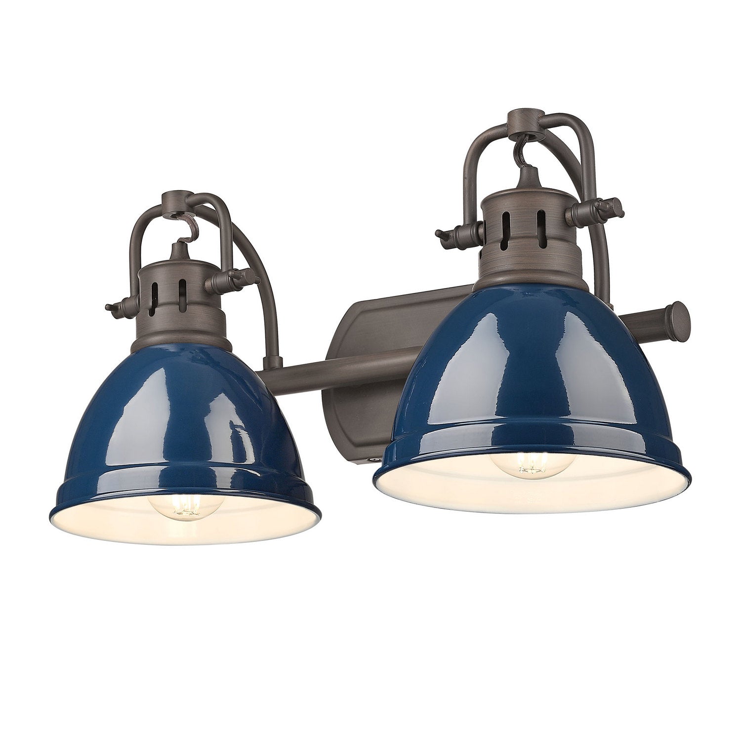 Golden - 3602-BA2 RBZ-NVY - Two Light Vanity - Duncan - Rubbed Bronze