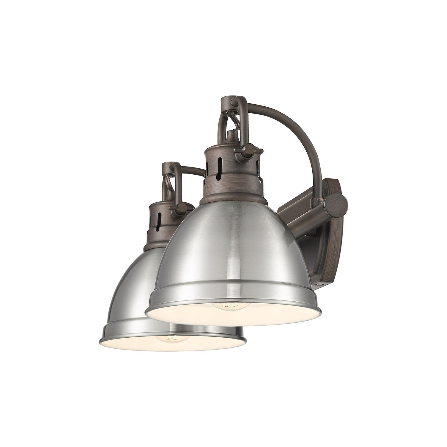 Golden - 3602-BA2 RBZ-PW - Two Light Vanity - Duncan - Rubbed Bronze