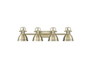 Golden - 3602-BA4 AB-AB - Four Light Vanity - Duncan - Aged Brass
