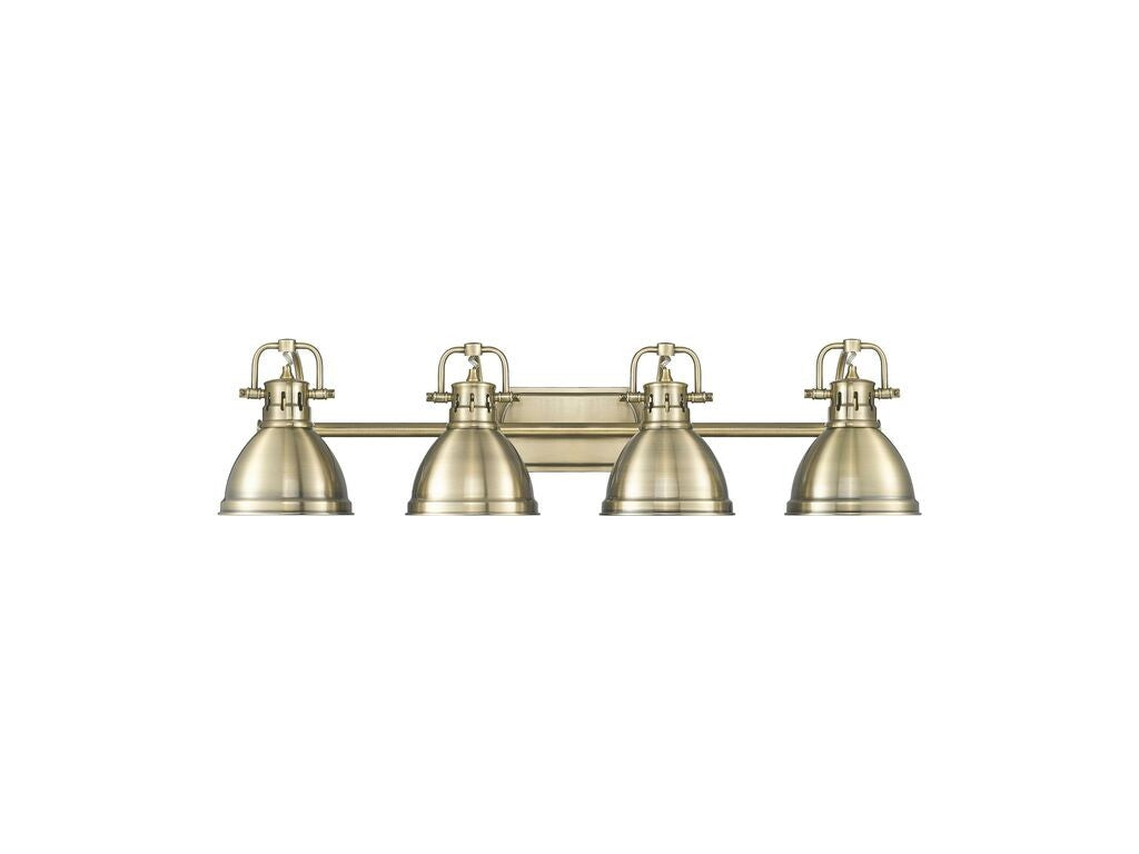 Golden - 3602-BA4 AB-AB - Four Light Vanity - Duncan - Aged Brass
