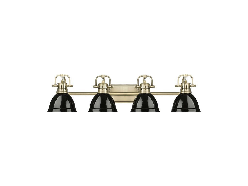 Golden - 3602-BA4 AB-BK - Four Light Vanity - Duncan - Aged Brass